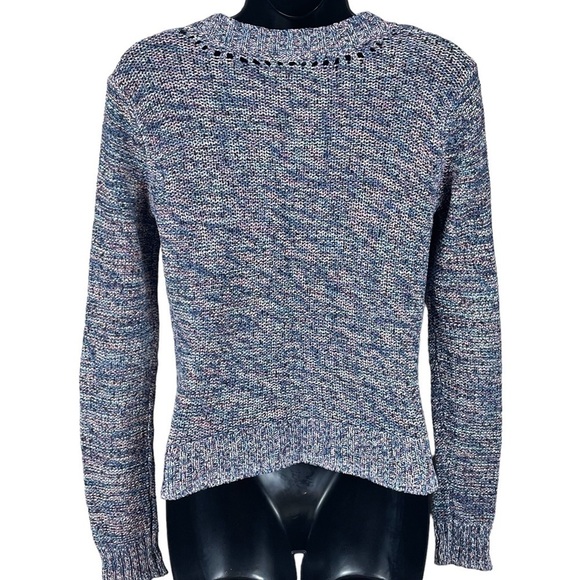 EUC American Eagle short button cardigan, pink and blue knit, size small. - Picture 4 of 9